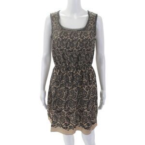 Rodarte For Target Womens Lace Print A Line Dress Beige Black Size Medium